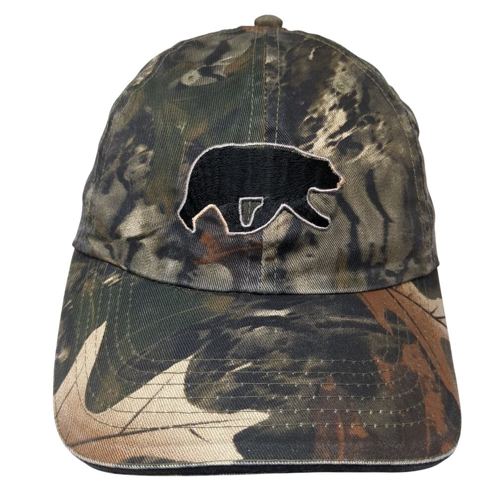 Grizzly Bear Strapback Baseball Cap Multicolor One Size Adjustable Camo Mat Hat